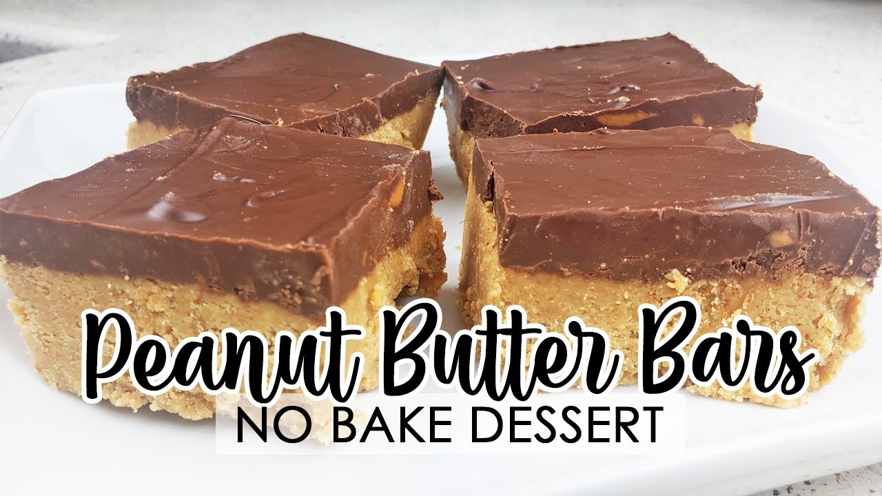 Peanut Butter Bars - Only 5 Ingredients - NO BAKE DESSERT - Dessert Lovers MUST try this!