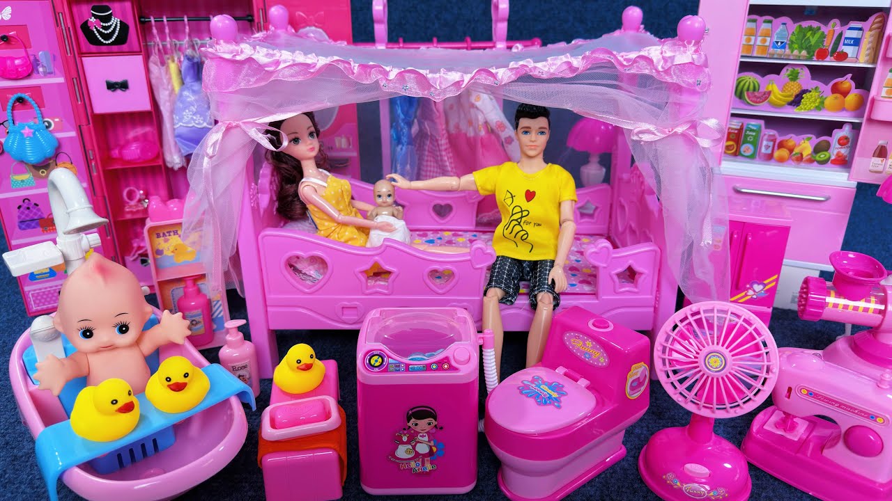 12 Minutes Satisfying with Unboxing Barbie Princess Bedroom Dress Up Collection Toys Review | ASMR