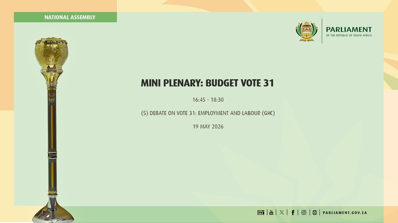 Mini Plenary: Budget Vote 31, Department of Employment and Labour 19 May 2026