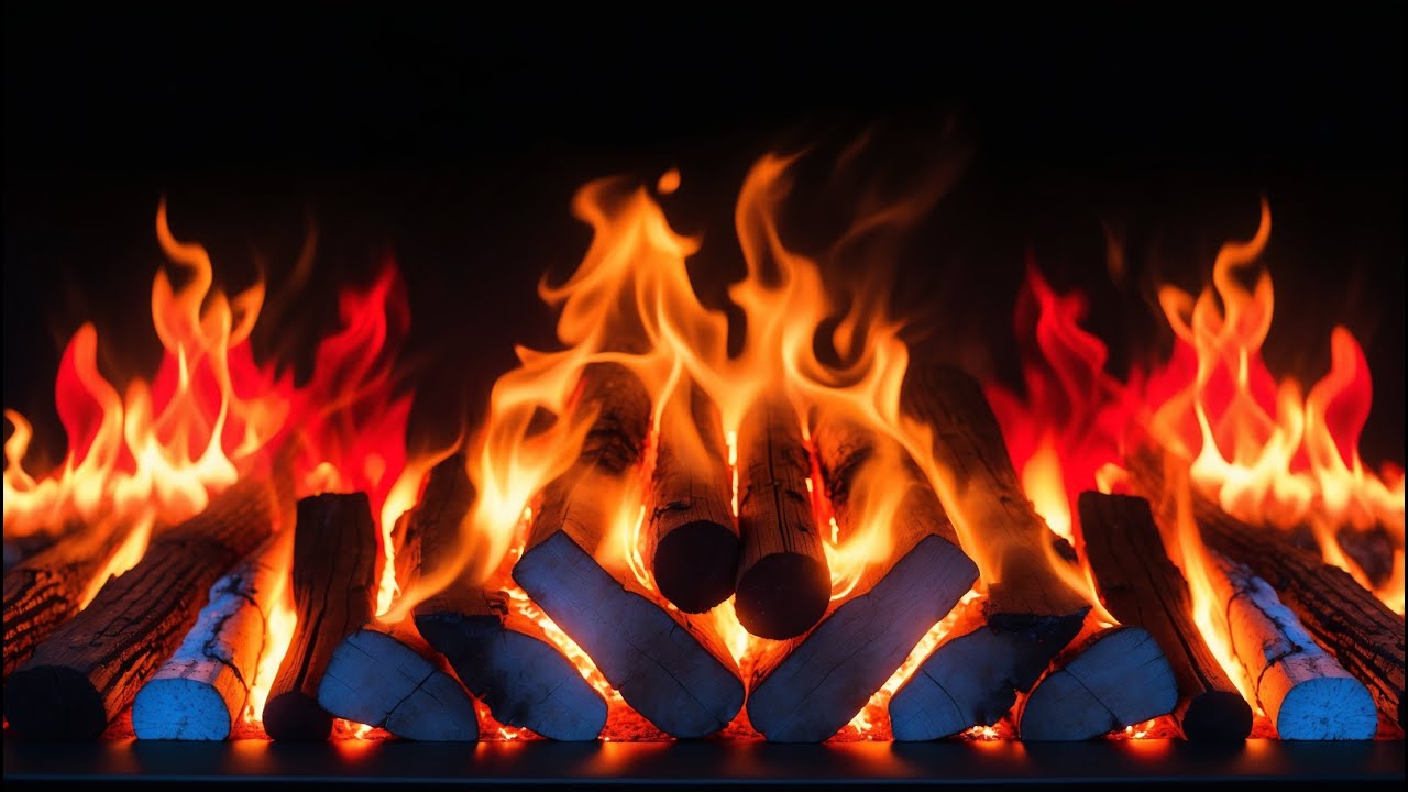 Peaceful Sleep & Ember Calm – 12H Cozy Fireplace with Rising Flames and Warm Red Glow