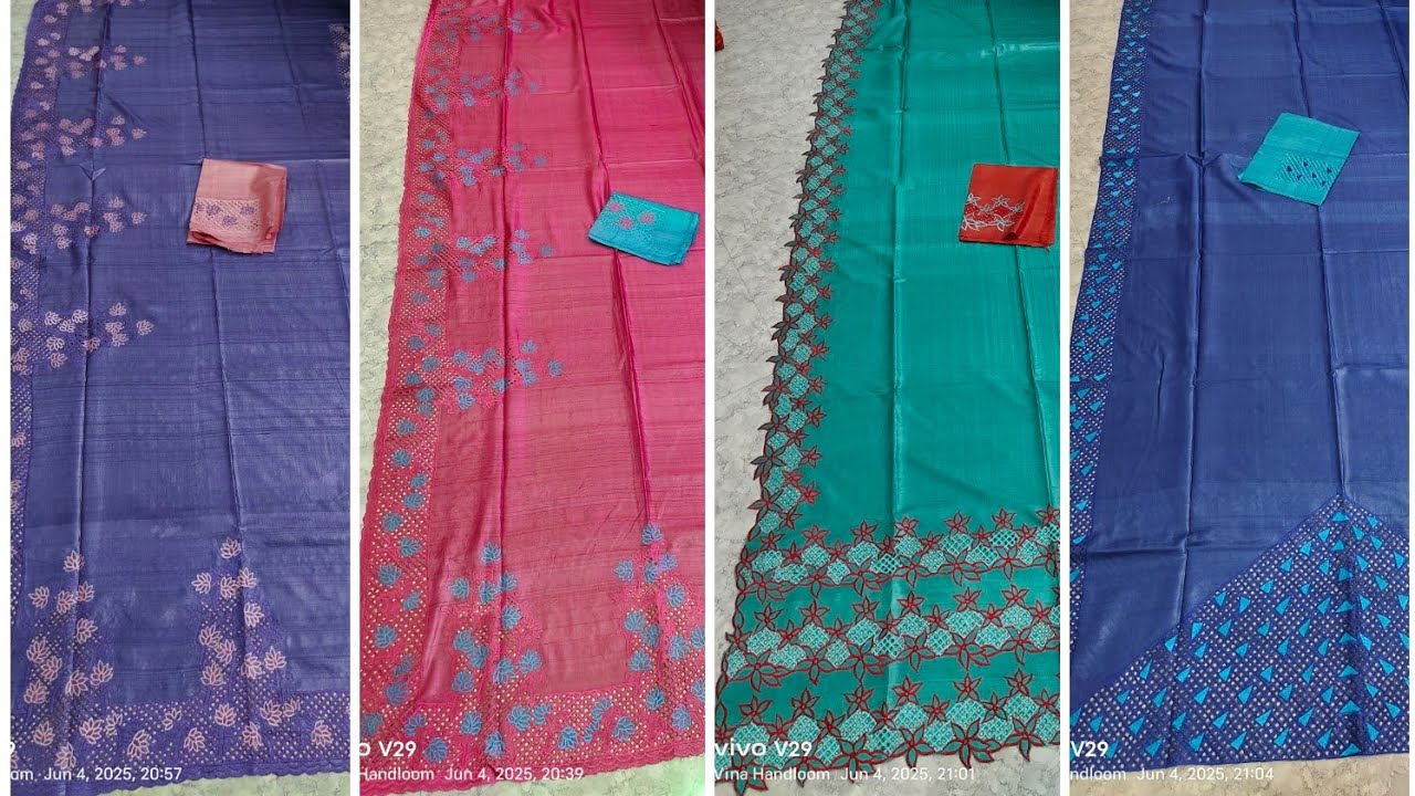 Cutwork Tussar by Tussar silk saree 