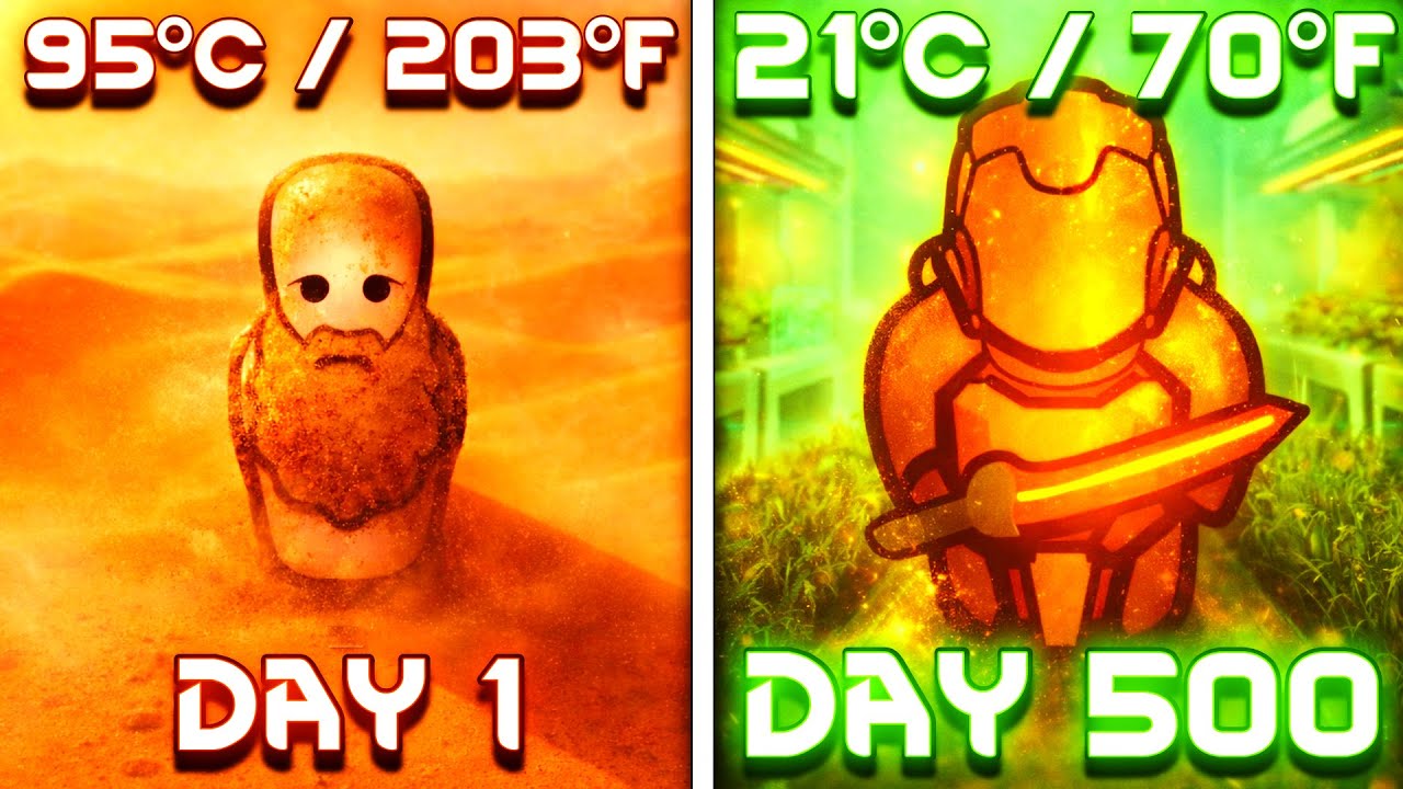 I Survived 500 Days SOLO in RimWorld's TRUE EXTREME DESERT (95°C / 203°F)