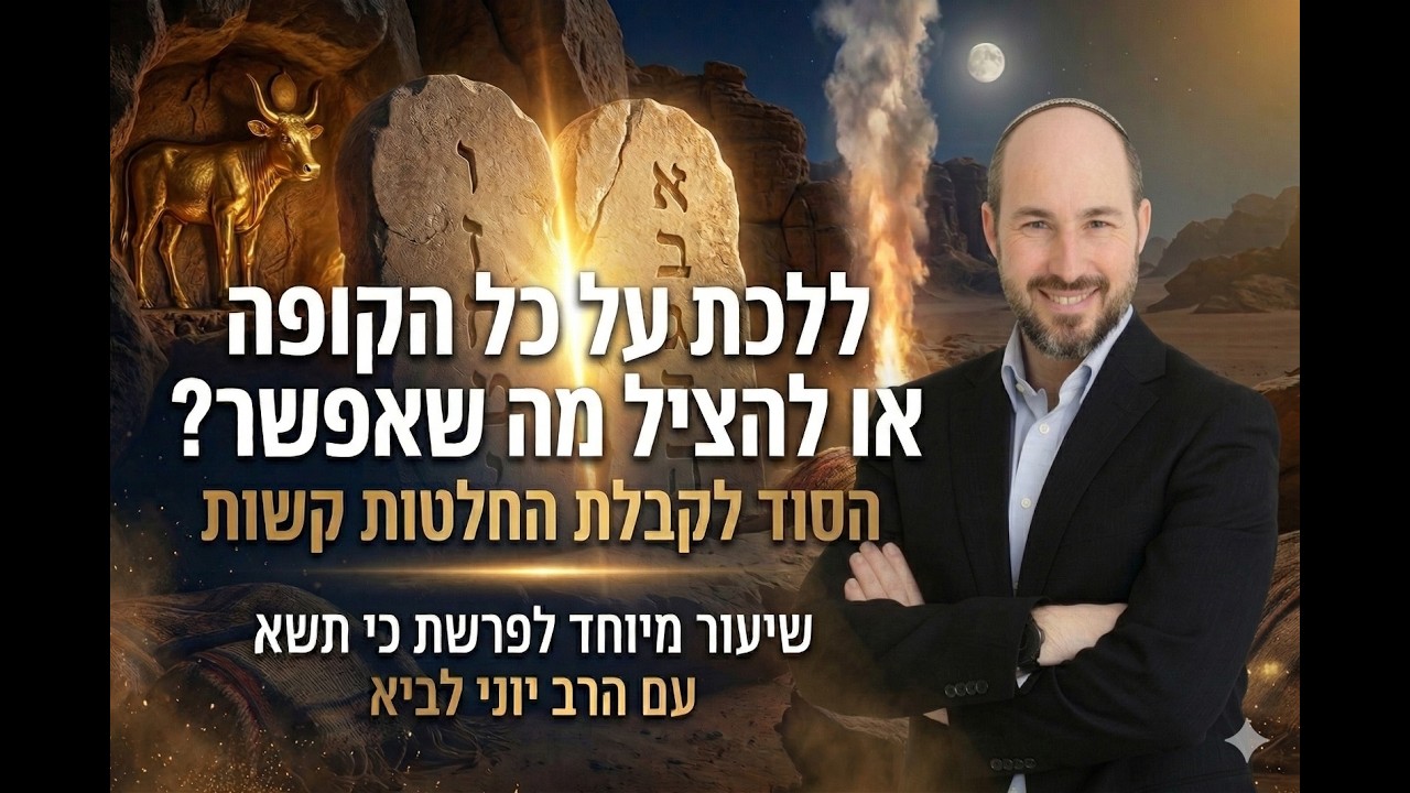 ללכת על כל הקופה או להציל מה שאפשר? - הסוד לקבלת החלטות קשות / שיעור לפרשת כי תשא עם הרב יוני לביא