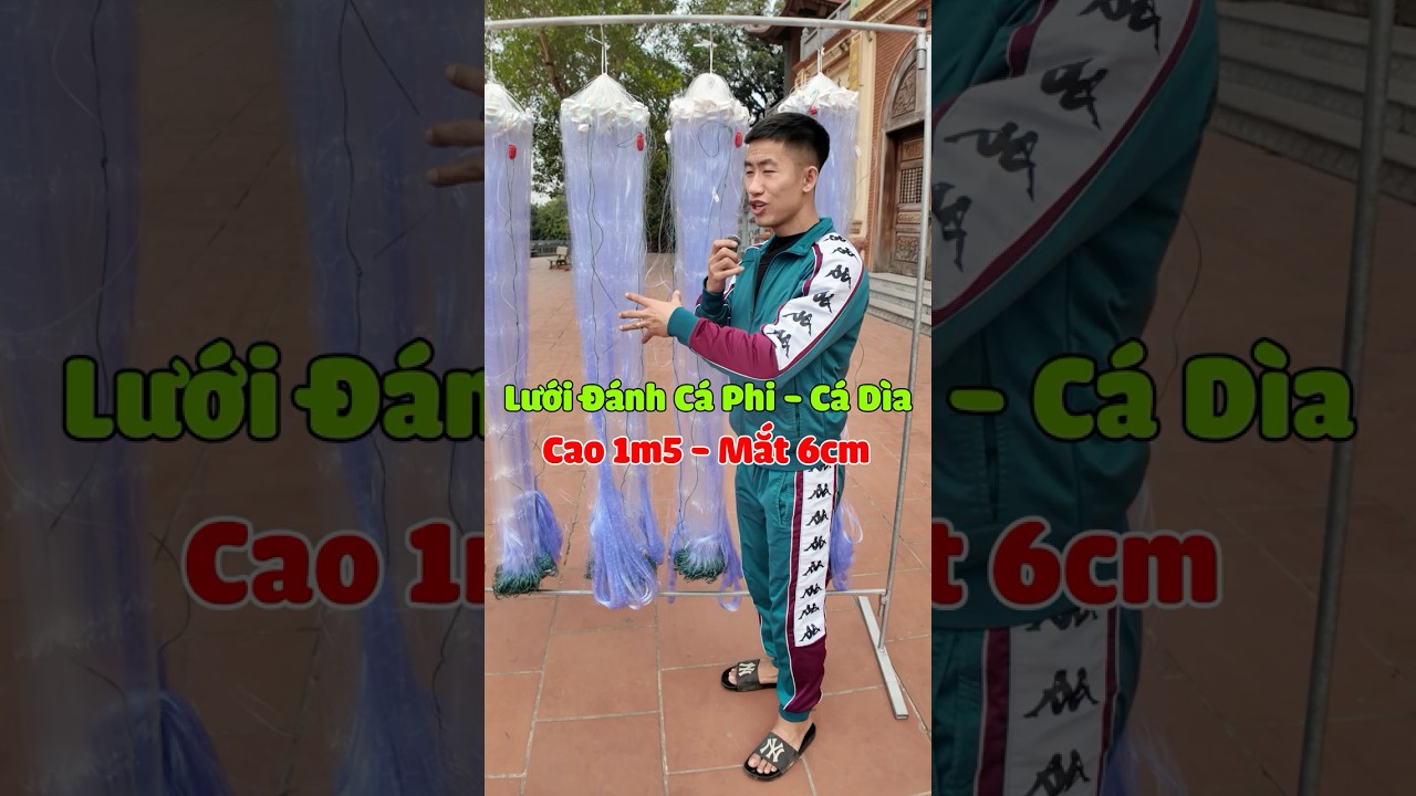 Lưới Đ&aacute;nh C&aacute; Phi - Cao 1m5 - D&agrave;i 90m - Mắt 6cm Sợi 15