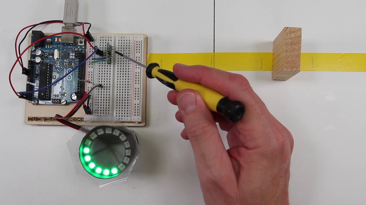 Arduino Einparkhilfe mit VL53L0X Entfernungssensor und WS2812b Neopixel Ring