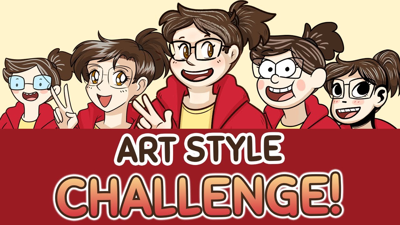 DIFFERENT ART STYLES CHALLENGE - Drawing Myself Nine Times!