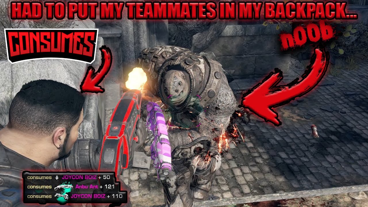 Gears of War: Reloaded - HAD TO PUT MY TEAMMATES IN MY BACKPACK...