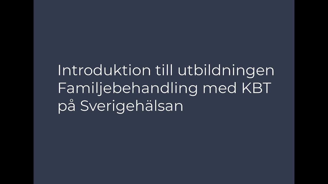 Familjebehandling med KBT