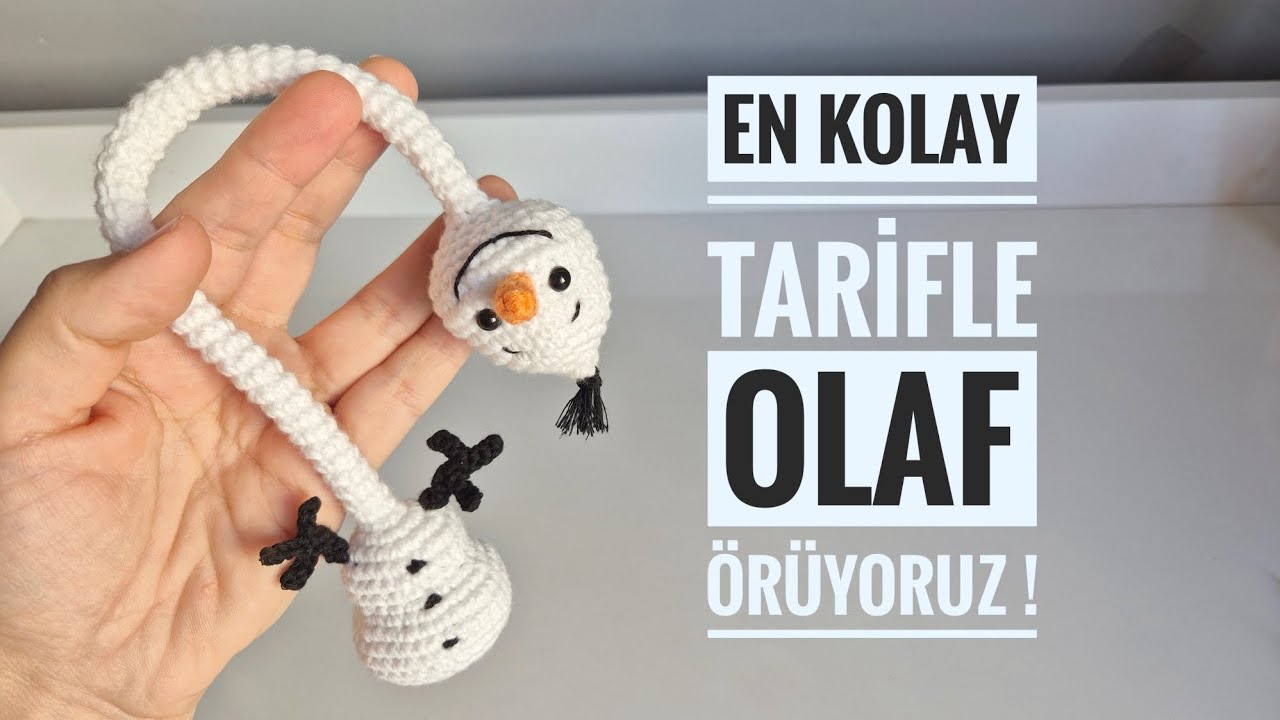 AMİGURUMİ UZUN BOYUNLU ÇANTA SÜSÜ OLAF ÖRÜYORUZ // HOW TO CROCHET OLAF ?? CHARM
