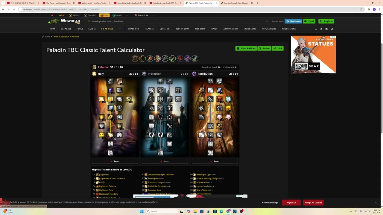 TBC Paladin PvP Gearing Guide for all 5 Specs