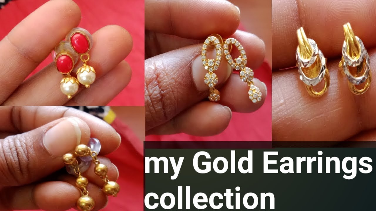 My gold jewelry collection//My gold earrings collection/telugu vlogs/pick up simple tips