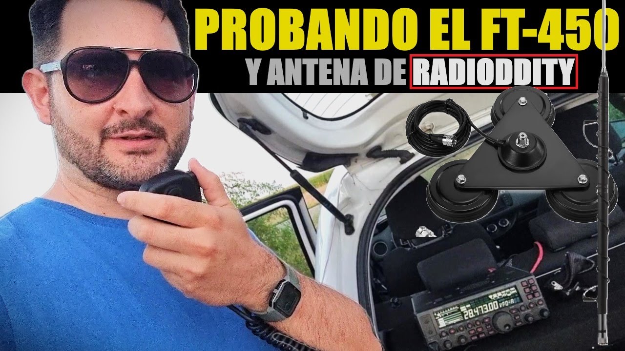 YAESU FT-450 Y ANTENA RH-0008 DE #RADIODDITY TODO MONTADO EN EL AUTO