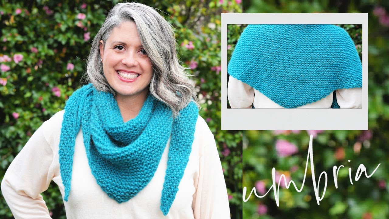 How To Knit Chunky Triangle Scarf Video Tutorial Umbria Scarf