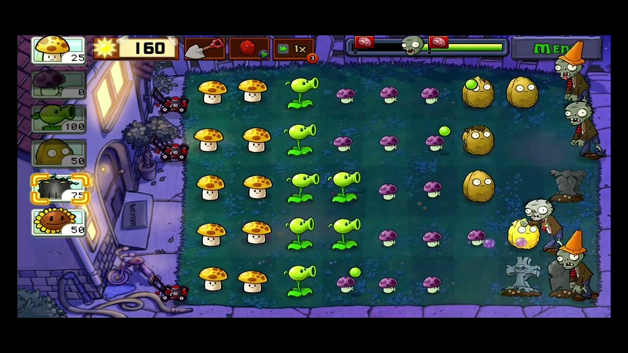 Plants vs zombie night level 7 #plantsvszombies #game #zombie @Salsa-games 
