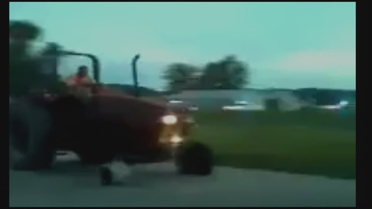 Police pursue a tractor from Decatur into Ohio