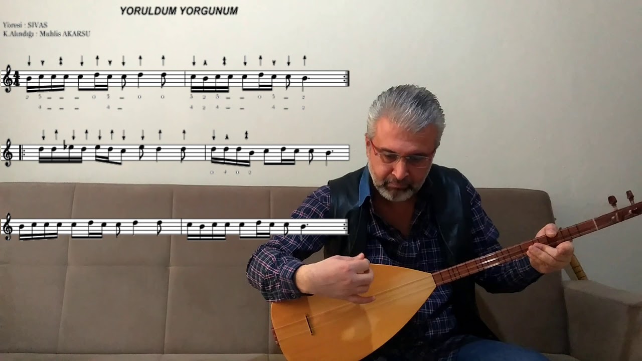Bağlama Dersleri-67 Yoruldum Yorgunum(Solfej)