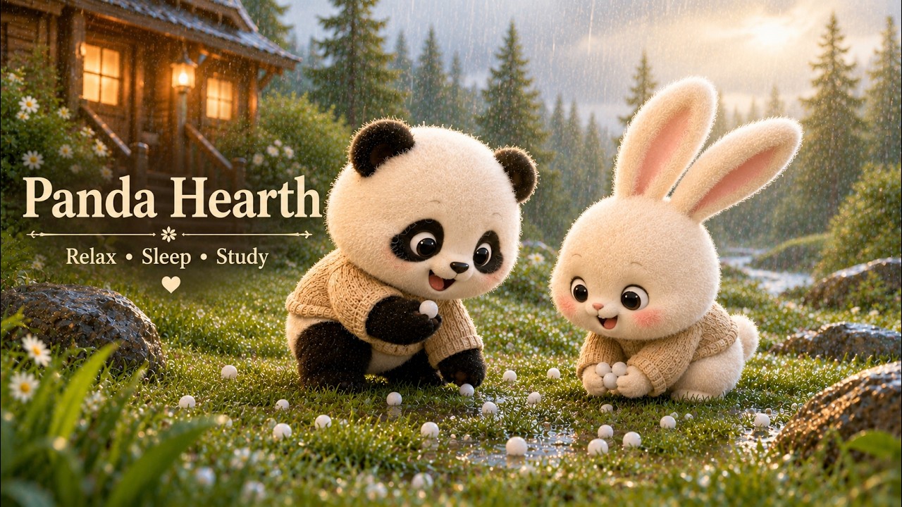 Rainy Days Feel Better Together  | Cozy Animation & Gentle Piano 🐼🐰
