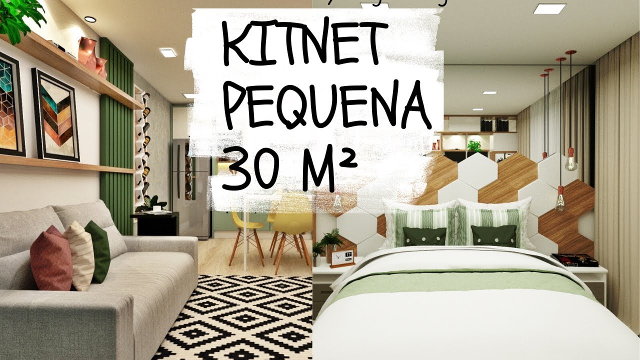KITNET PEQUENA  30m&sup2; - COMO DECORAR E ORGANIZAR COM POUCO ESPA&Ccedil;O/TOUR VIRTUAL PELA KITNET!