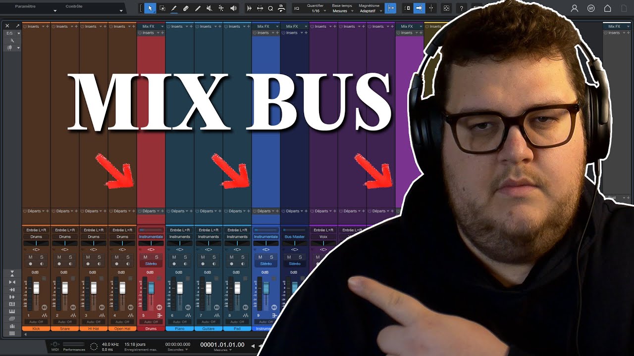 Comprendre les Bus, Insert, Prefader, ... (+routing de session)