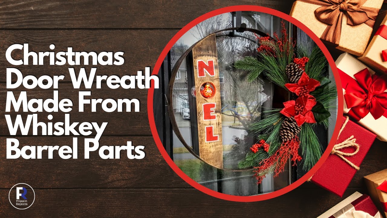 Christmas Wreath From Whiskey Barrel Parts