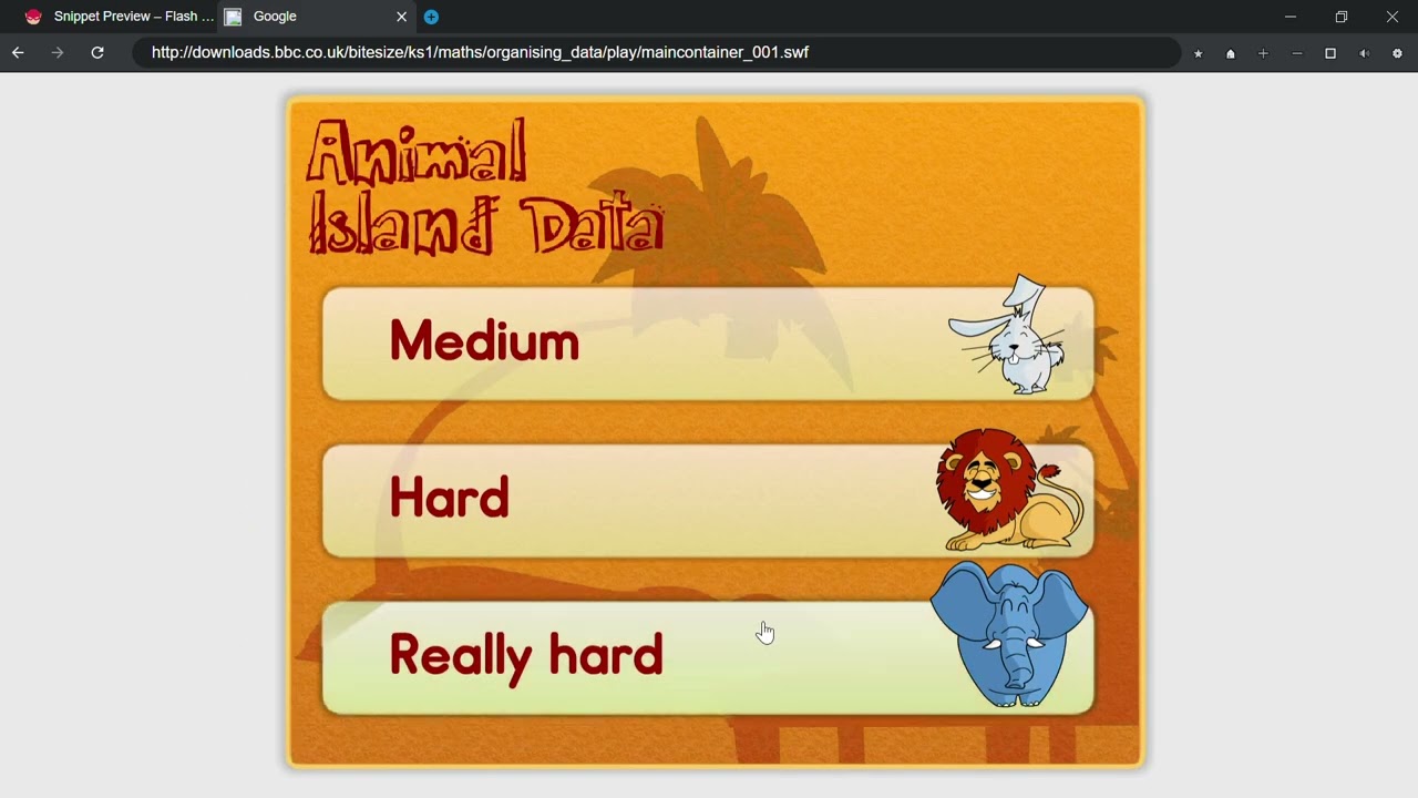 BBC Bitesize KS1 Games Maths Animal Island Data Walkthrough
