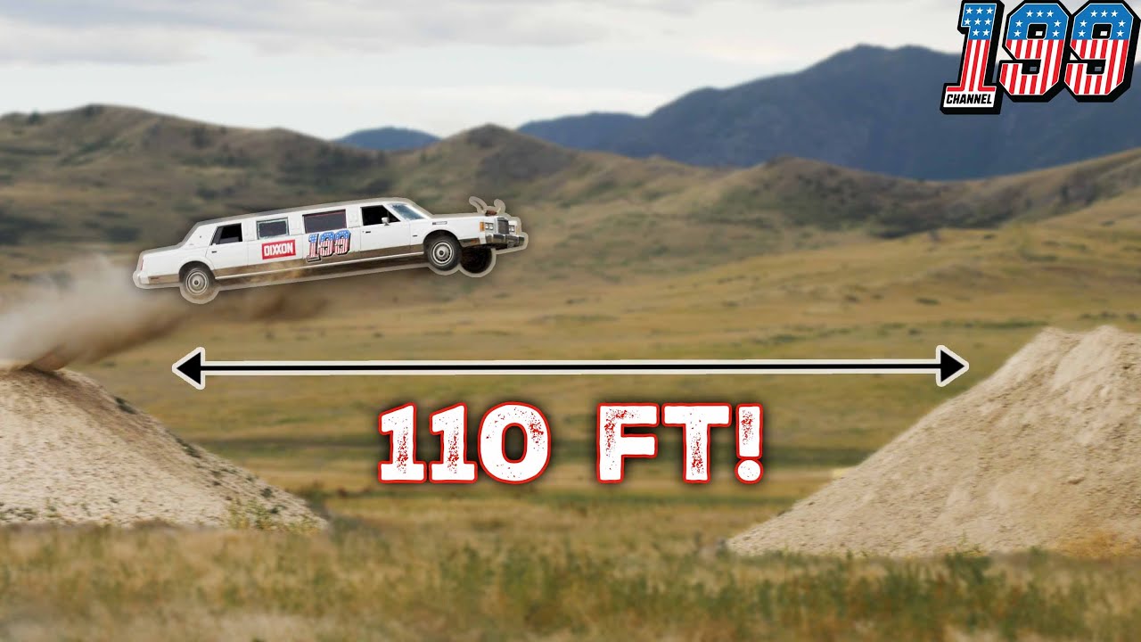 World Record Limo Jump! Off the 135 ft GYMKHANA Jump!
