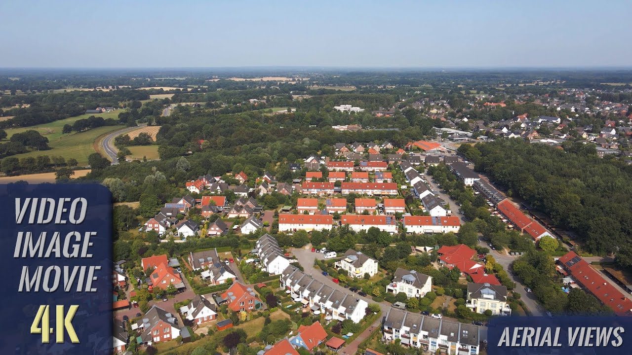 Bargteheide, Schleswig-Holstein, Germany - 4K Video (2160p, 60p) - Aerial Views