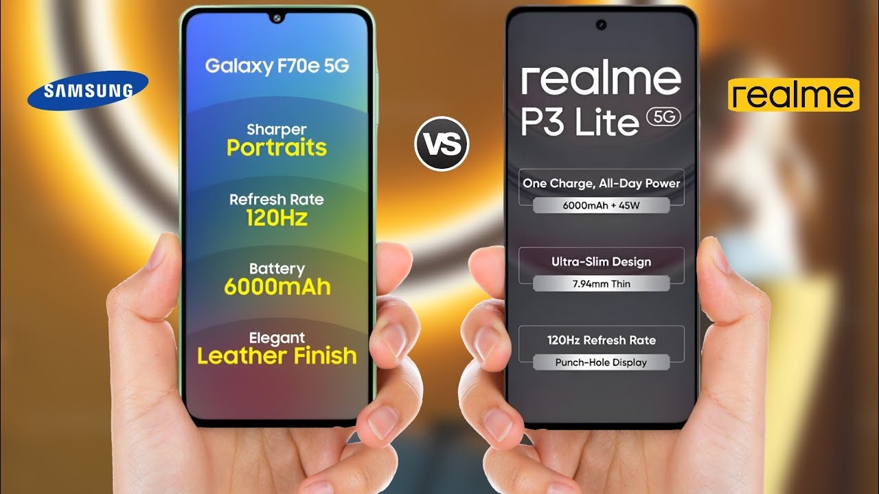 Samsung Galaxy F70e 5G vs Realme P3 Lite 5G || Full Comparison 