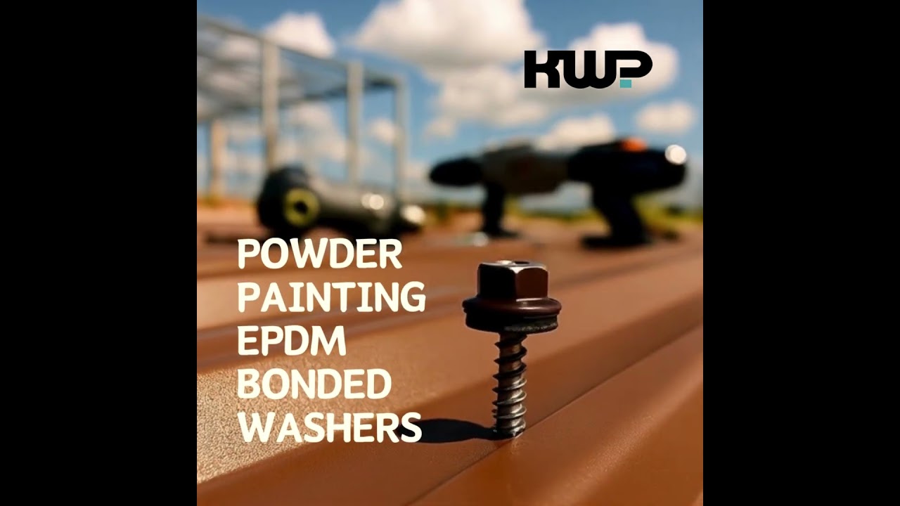 Roofing screws with RAL8017 powder coating