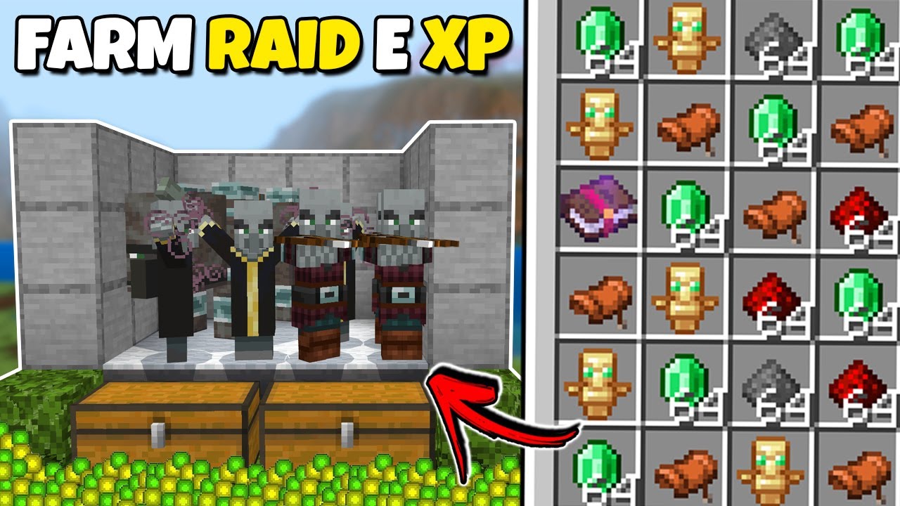 NOVA FARM DE PILLAGER E XP DO @Legozin MINERCAFT BEDROCK 1.21