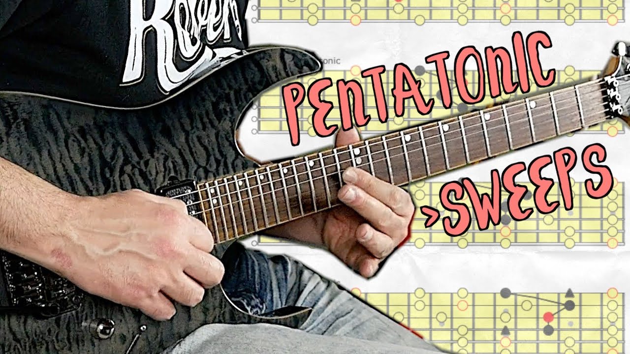 Sweeping Pentatonic Scales Guitar Lesson