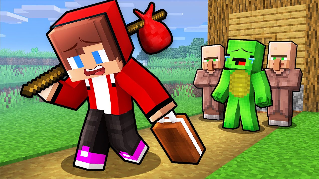 JJ Left Mikey and Villagers ALONE in Minecraft (Maizen)
