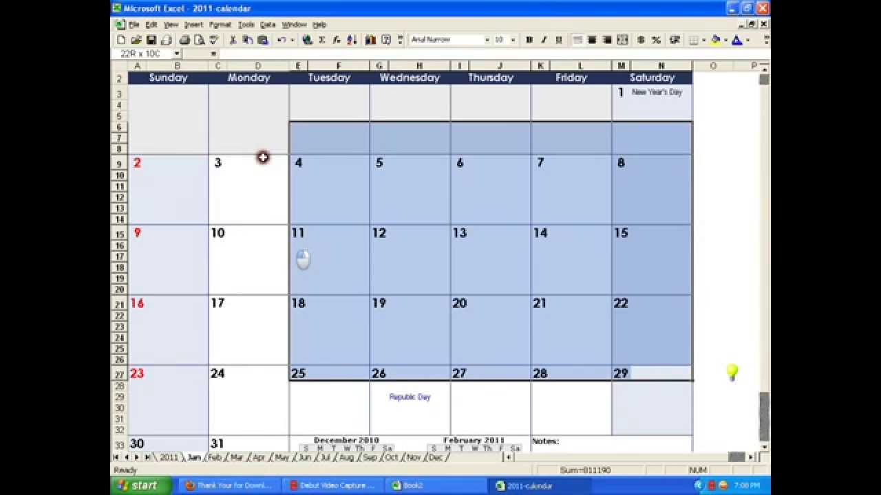 How to Create a Calender in Excel