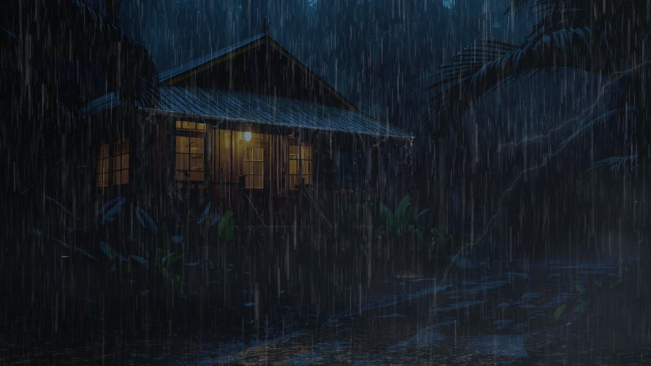 Perfect Rain Sounds for Sleeping | Cozy Midnight Rain with Gentle Thunder Echoes
