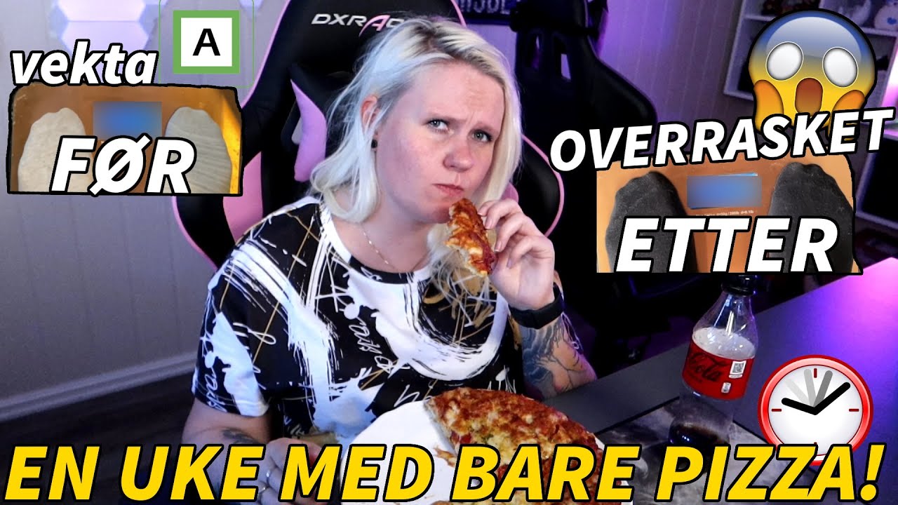 🍕JEG SPISTE BARE PIZZA I EN HEL UKE. 🍕(Vekt før & etter)