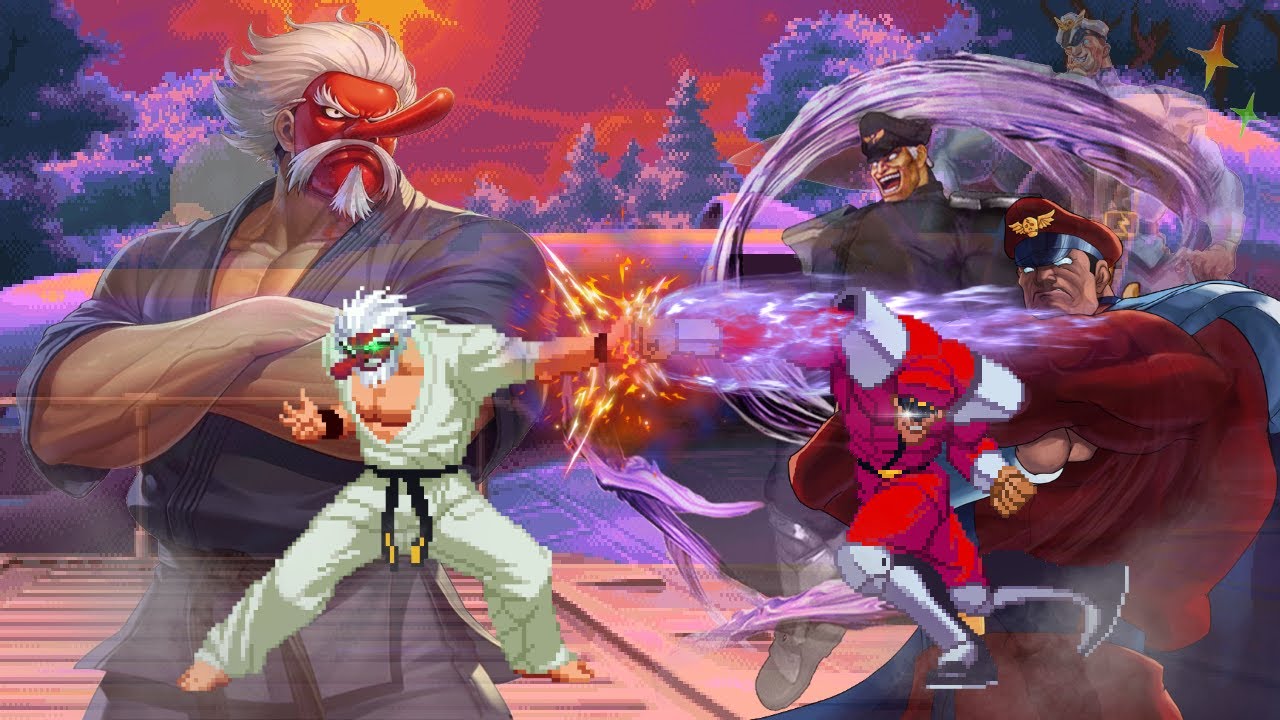 M.Bison vs Mr. Karate (All Transformation) l Street Fighter X Art of Fighting