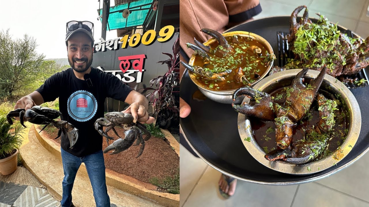 पुणे का मशहूर केकड़ा मसाला | Bulk making of Crab More than 1000 crabs daily | pune food tour