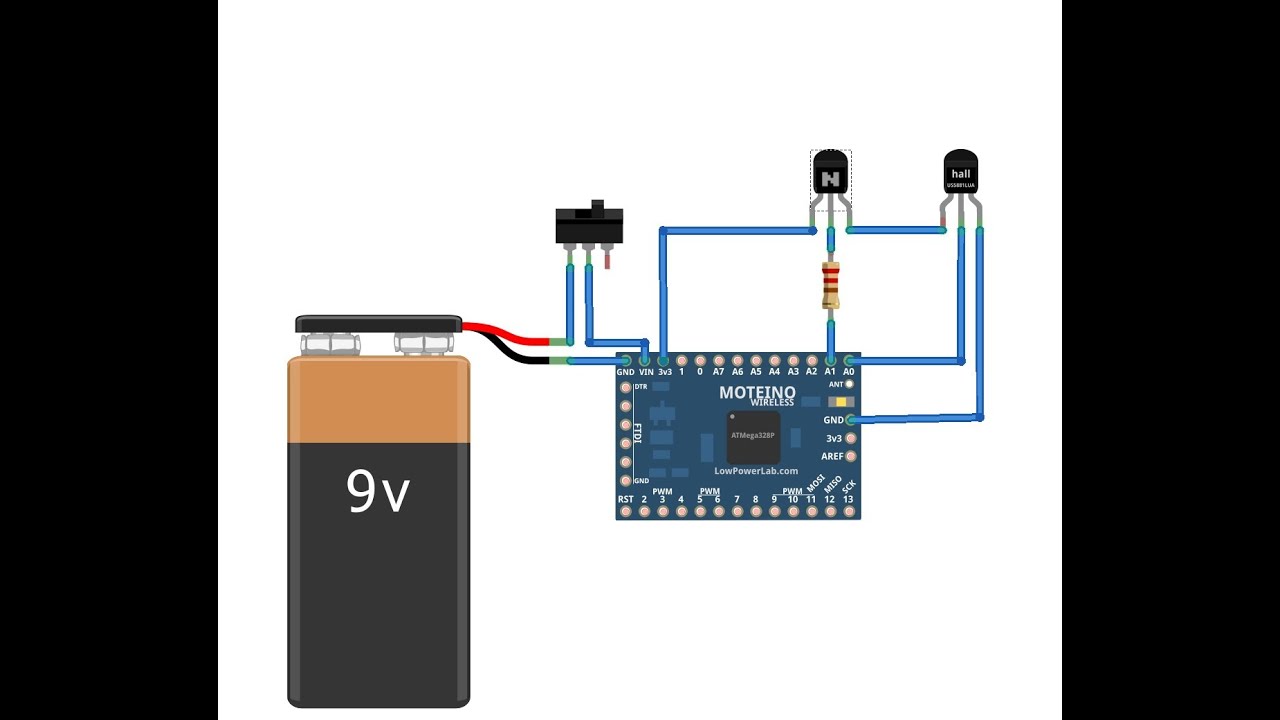 Mail box notifier - very first version with Moteino