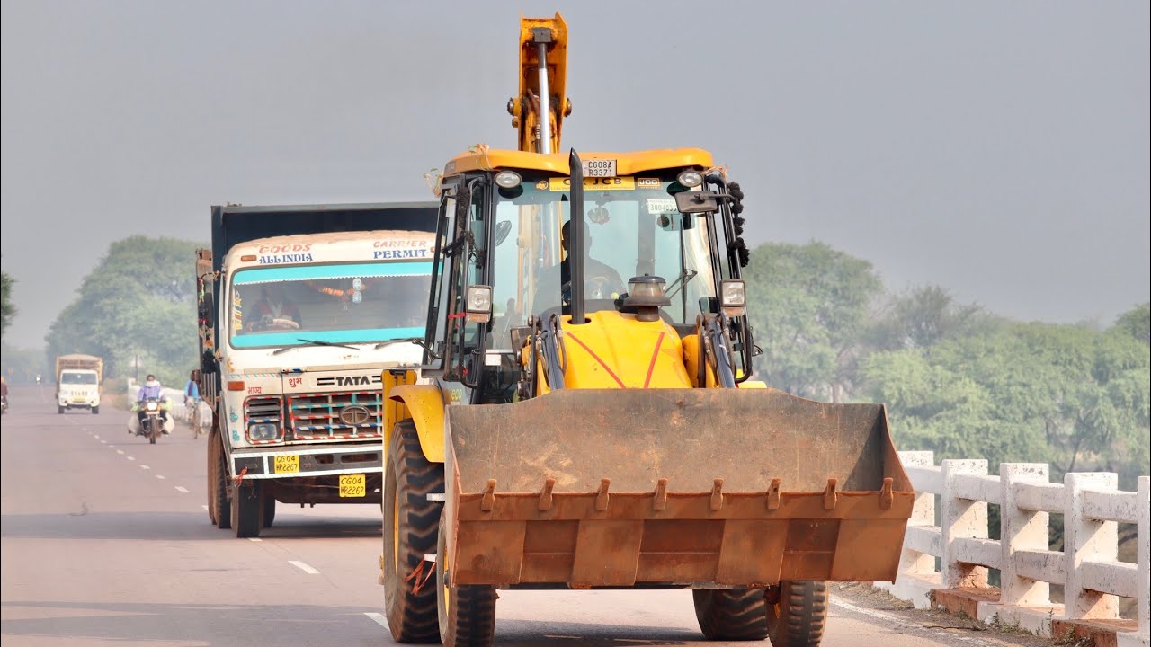 JCB 3dx Backhoe with Tata Truck Going to 50km Another Village For Mud Loading Work
