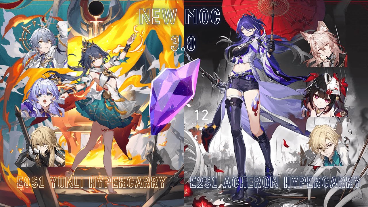 NEW Memory of Chaos 3.0 E0S1 Yunli Hypercarry & E0S1 The Herta Hypercarry - Honkai Star Rail 3.0
