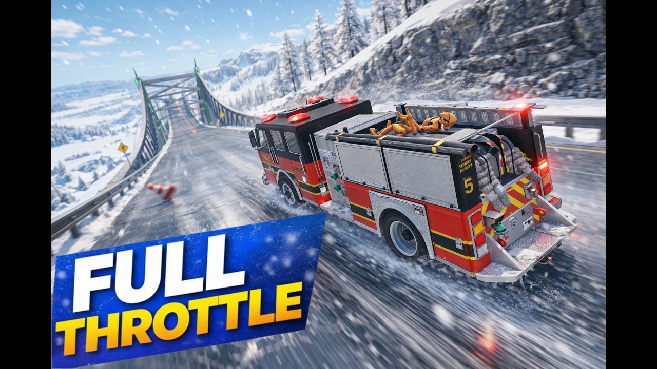 Full Throttle Long Downhill lane | heavy vehicles BeamNG.drive test #2