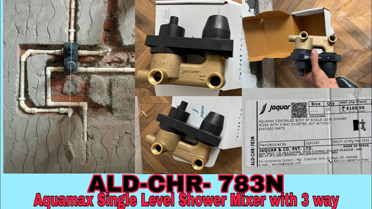ALD-CHR-783N Aquamax Single Level Shower Mixer with 3 way Diverter installation