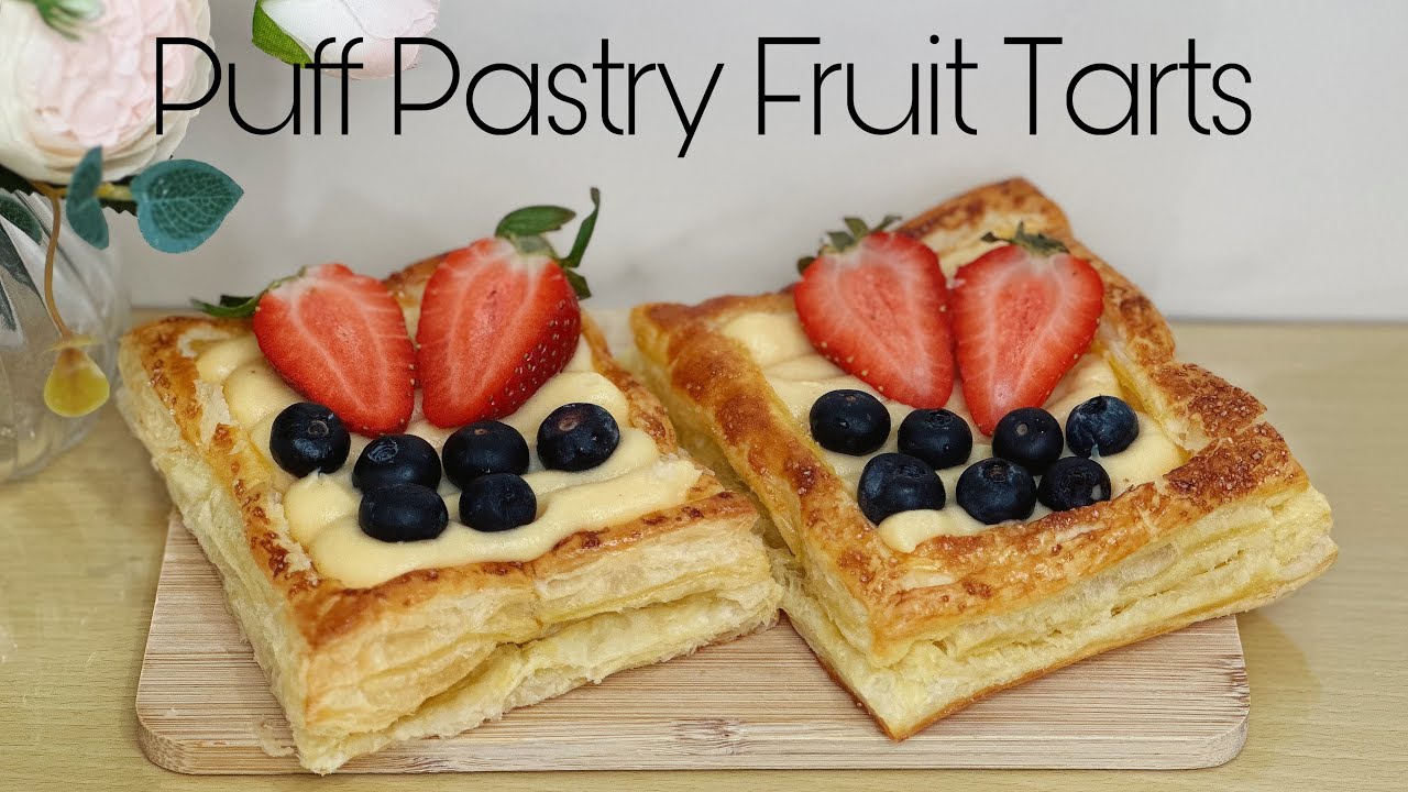 Easy Puff Pastry Fruit Tarts with Pastry Cream 🧁