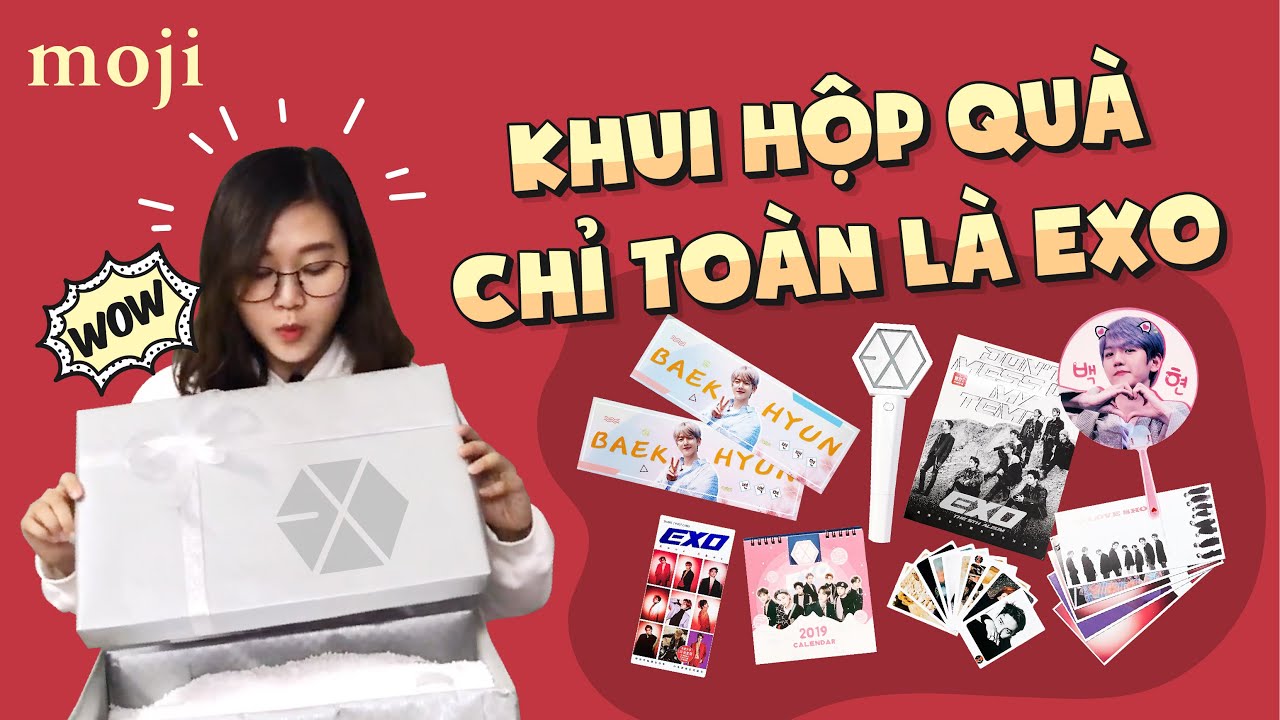 Khui hộp quà TOÀN LÀ EXO của Moji | Unboxing Exo Gift Box - Moji Channel
