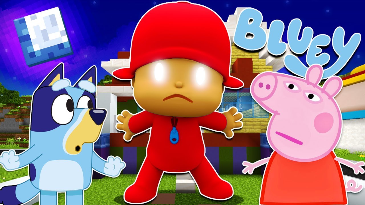 APARECE POCOYO.EXE y DESTRUYE la CIUDAD | Las Aventuras de BLUEY en Minecraft!