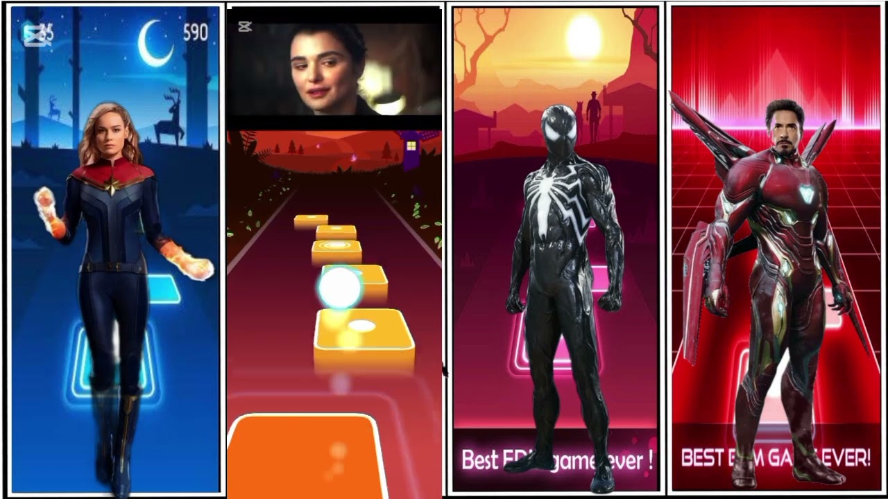 CAPITAN MARVEL VS BLACK WINDOW VS SPAYDERMAN VS IRON MAN VS TILES HOP