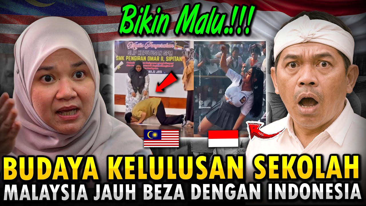 MALU❗ADAB PELAJAR MALAYSIA JAUH BERBEZA⁈ SELEBRASI KELULUSAN SEKOLAH DI INDONESIA TAK MACAM JIRAN⁈