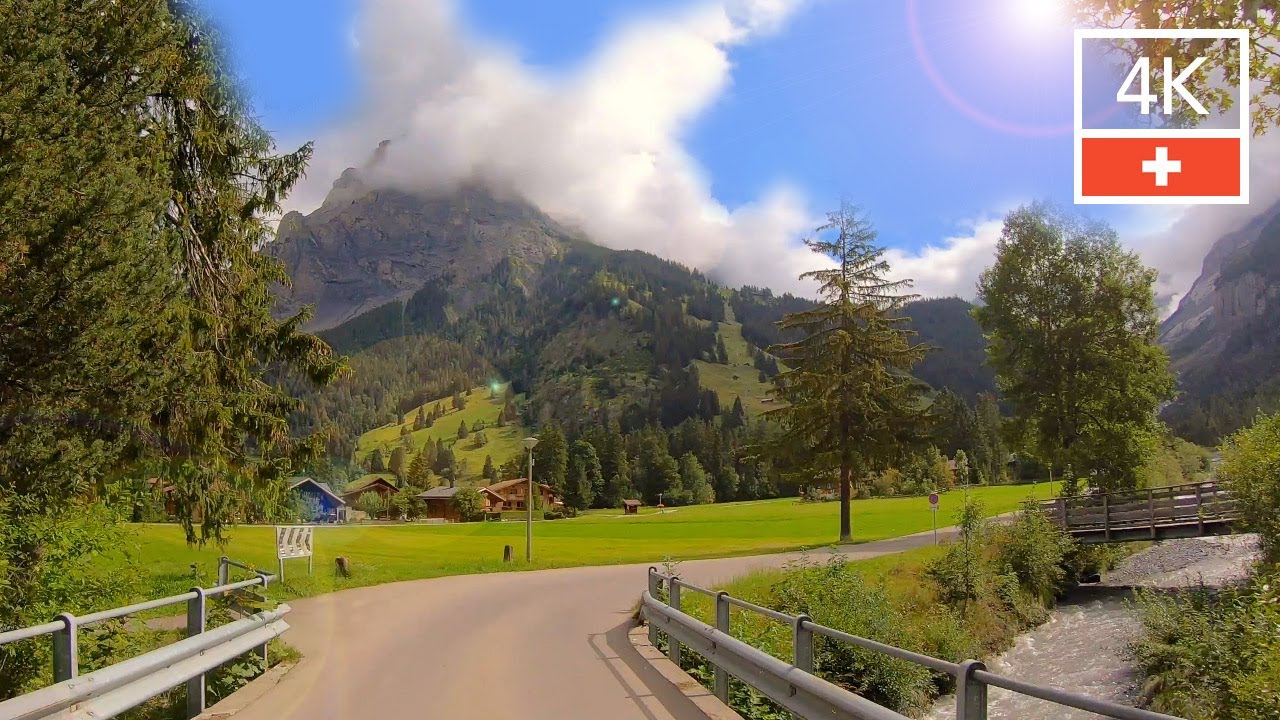 Most Relaxing Car Drive to KANDERSTEG SWITZERLAND 🇨🇭 Take the Car to the Mountains