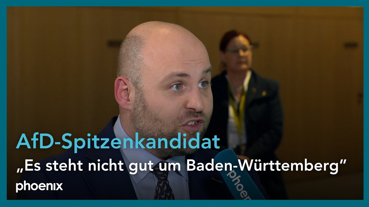 Landtagswahl BaW&uuml;: AfD-Spitzenkandidat Markus Frohnmaier zu den ersten Prognosen