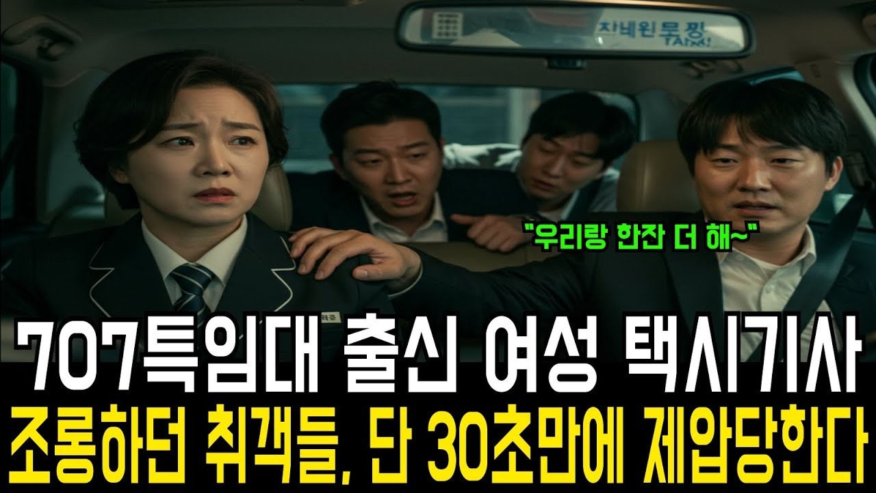 707 특임대 출신 여성 택시기사  조롱하던 취객들, 단 30초 만에 전원 제압당했습니다